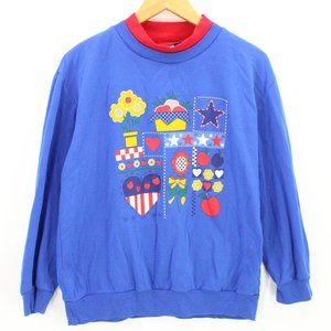 Vintage Act III Classics Sweatshirt Womens Blue Pullover Big Graphic Size XL